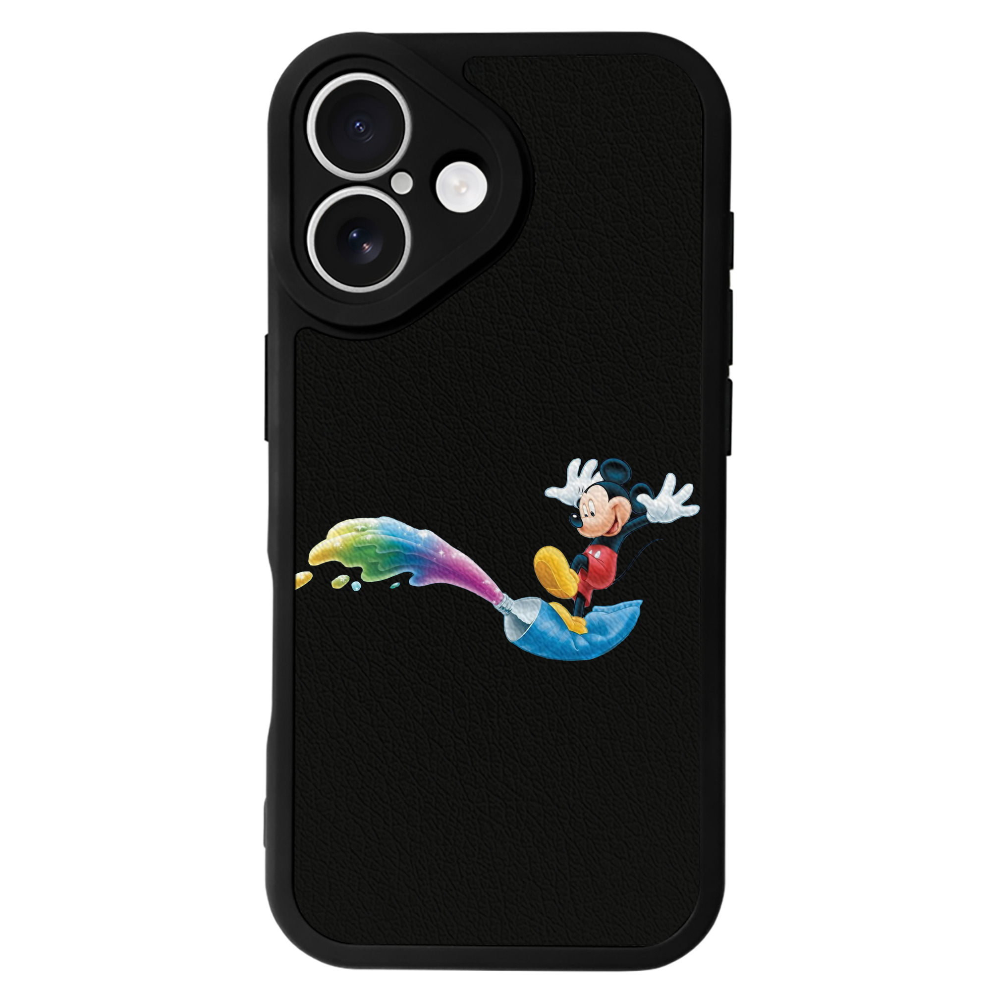 （画像用） ミッキーマウス Mickey Mouse 【iPhone 16シリーズ対応】シリコンスマホケース（レザー調） 材質：シリコン